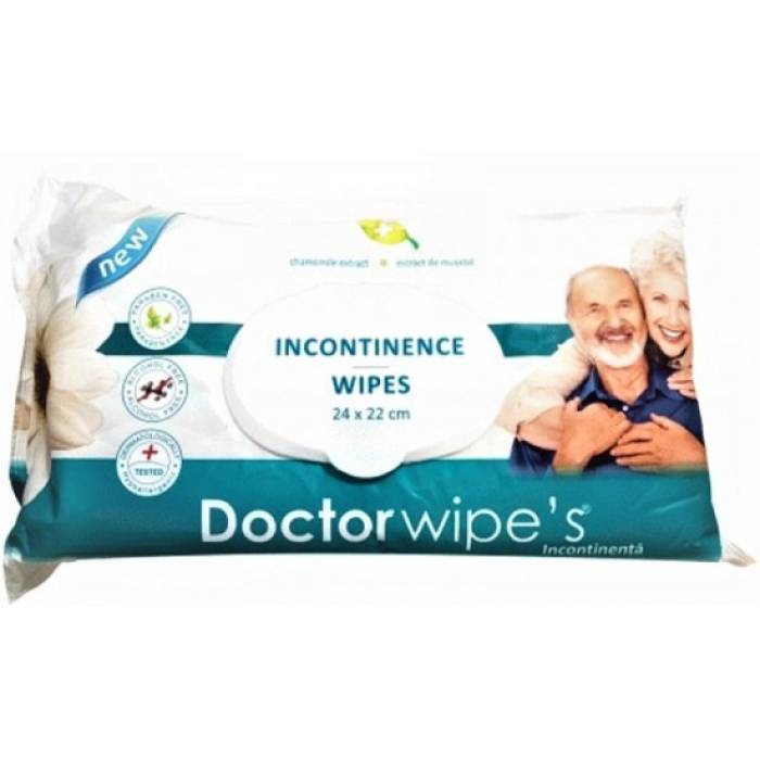 DOCTOR WIPES INCONTINENTA SERVETELE UMEDE 72buc